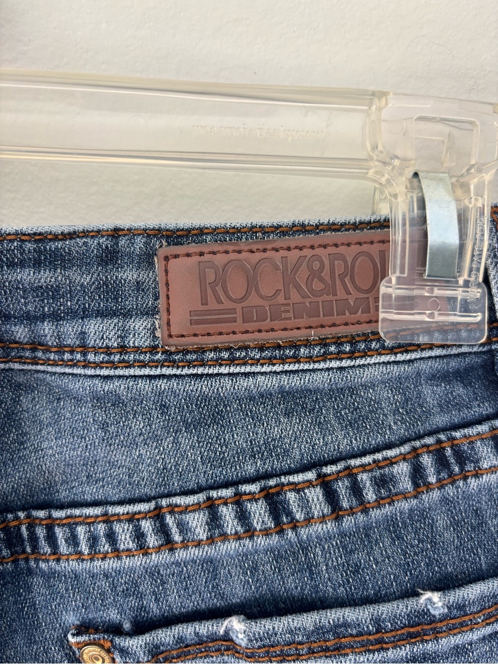 Rock & Roll Denim Front Seam High Rise Trouser Medium Wash Jean Wide Leg Bootcut - Picture 7 of 13
